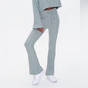 Long Knit Flare Sage Pants New